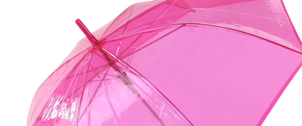 Ombrello A Cupola Trasparente Con Bordo Colorato: Il Classico "gabbia Per Uccellino"! Perfetto Per La Pioggia, Grande E Resistente Al Vento.