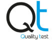 Logo con le lettere "Qt" in nero e blu e la scritta Quality test