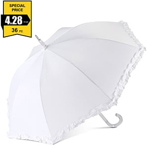 Ombrelli bianchi da sposa al prezzo speciale di 4,28 euro.